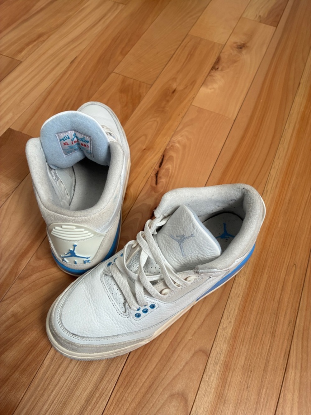Jordan Kids White and Blue Sneakers